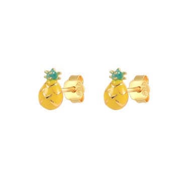 Kids 925 Silver Pipeapple Fruit Stud Earrings 40200137