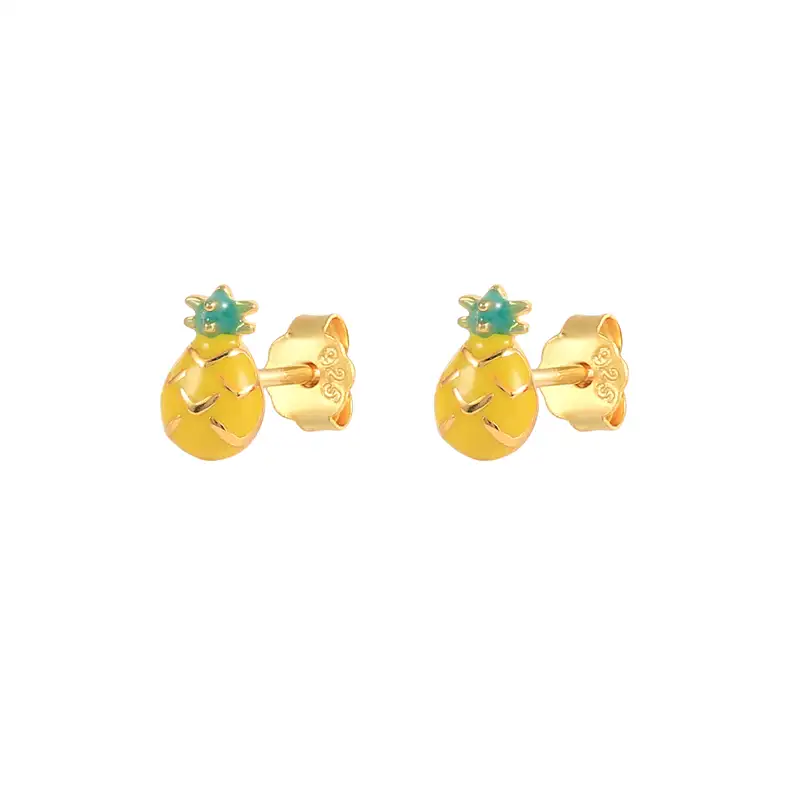Kids 925 Silver Pipeapple Fruit Stud Earrings 40200137