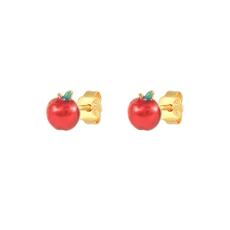 Kids 925 Silver Apple Fruit Stud Earrings 40200141