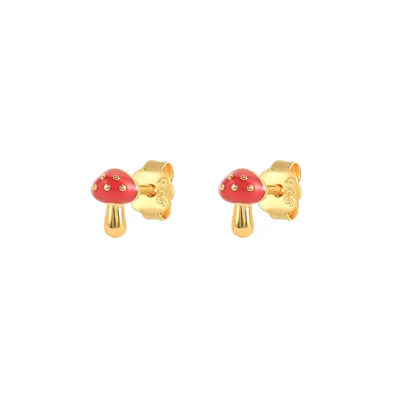 Kids 925 Silver Mushroom Stud Earrings 40200143