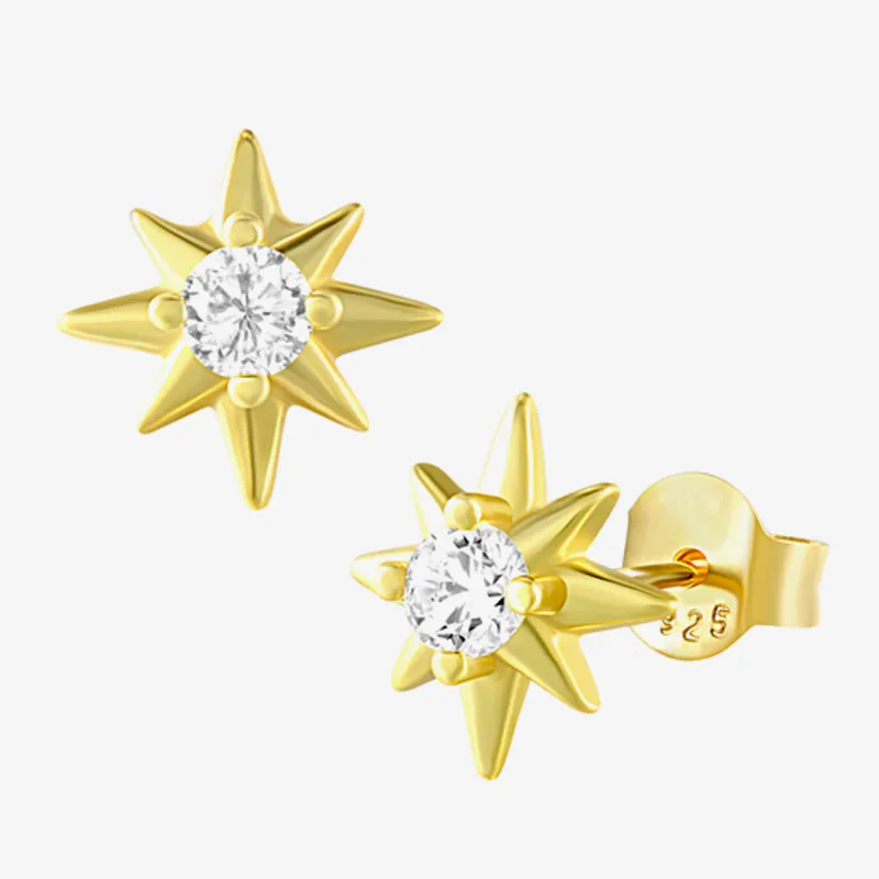 925 Sterling Silver Star Stud Earrings 40200144