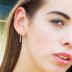 1pcs 925 Silver Cubic Zirconia Thread Through Stud Earrings 40200147
