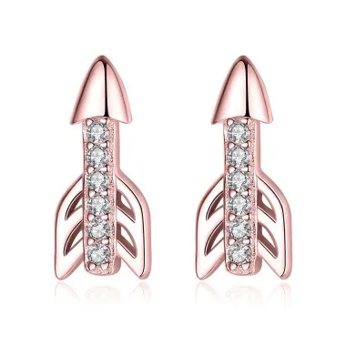 925 Sterling Silver Zirconia Arrows Stud Earrings 40200151