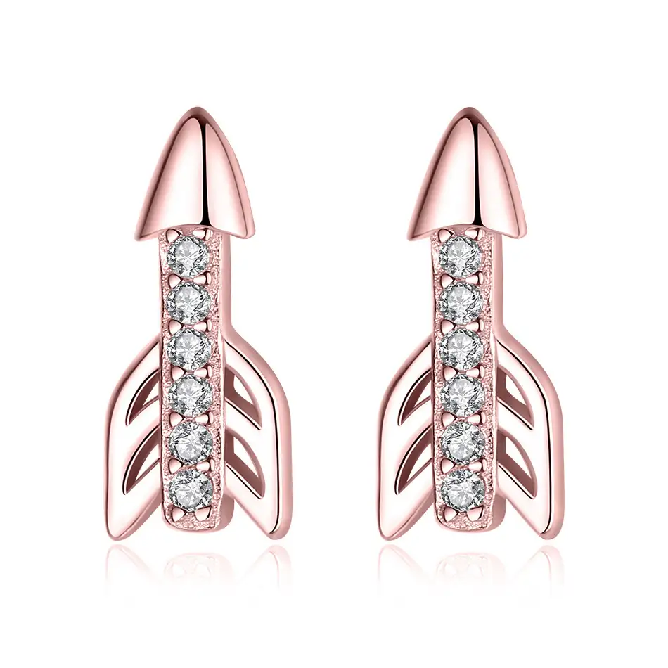 925 Sterling Silver Zirconia Arrows Stud Earrings 40200151