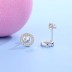 925 Sterling Silver Zirconia Round Stud Earrings 40200153