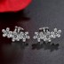 925 Sterling Silver Zirconia Flowers Stud Earrings 40200154