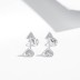 925 Sterling Silver Zirconia Arrows Stud Earrings 40200156