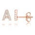 925 Sterling Silver Letters Rose Stud Earrings 40200163