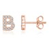 925 Sterling Silver Letters Rose Stud Earrings 40200163