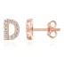 925 Sterling Silver Letters Rose Stud Earrings 40200163