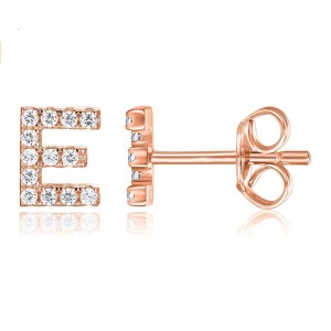 925 Sterling Silver Letters Rose Stud Earrings 40200163