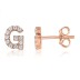 925 Sterling Silver Letters Rose Stud Earrings 40200163