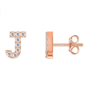 925 Sterling Silver Letters Rose Stud Earrings 40200163
