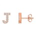 925 Sterling Silver Letters Rose Stud Earrings 40200163