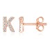 925 Sterling Silver Letters Rose Stud Earrings 40200163