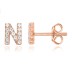 925 Sterling Silver Letters Rose Stud Earrings 40200163