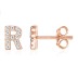 925 Sterling Silver Letters Rose Stud Earrings 40200163