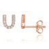 925 Sterling Silver Letters Rose Stud Earrings 40200163