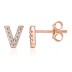 925 Sterling Silver Letters Rose Stud Earrings 40200163