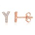 925 Sterling Silver Letters Rose Stud Earrings 40200163