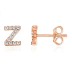 925 Sterling Silver Letters Rose Stud Earrings 40200163