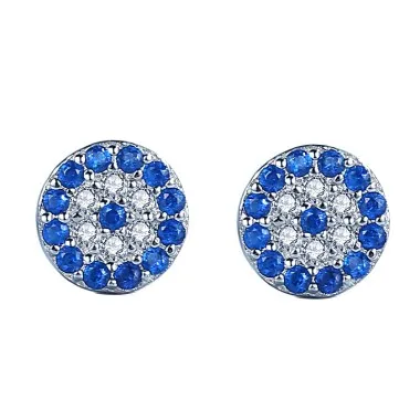 925 Sterling Silver Zirconia Evil Eye Stud Earrings 40200164