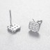 925 Sterling Silver Zirconia TV Stud Earrings 40200169