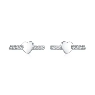 925 Sterling Silver Zirconia Heart Earrings 40200171