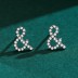 925 Sterling Silver Zirconia Symbol Stud Earrings 40200172
