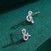 925 Sterling Silver Zirconia Symbol Stud Earrings 40200172