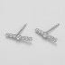 925 Sterling Silver Zirconia Lines Stud Earrings 40200173