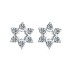 925 Sterling Silver Zirconia Flowers Stud Earrings 40200174