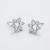925 Sterling Silver Zirconia Flowers Stud Earrings 40200174