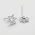 925 Sterling Silver Zirconia Flowers Stud Earrings 40200174