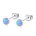 925 Sterling Silver Blue Opal Stud Earrings 40200177