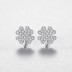 925 Sterling Silver Zirconia Clovers Stud Earrings 40200178