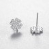 925 Sterling Silver Zirconia Clovers Stud Earrings 40200178