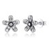 925 Sterling Silver Zirconia Flowers Stud Earrings 40200179