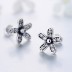 925 Sterling Silver Zirconia Flowers Stud Earrings 40200179