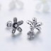 925 Sterling Silver Zirconia Flowers Stud Earrings 40200179