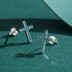 925 Sterling Silver Turquoise Cross Stud Earrings 40200181