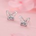 925 Sterling Silver Zirconia Butterfly Stud Earrings 40200187