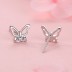 925 Sterling Silver Zirconia Butterfly Stud Earrings 40200187