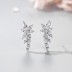 Sterling Silver Zirconia Blooming Flower Stud Earrings 40200188