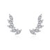 Sterling Silver Zirconia Wings Stud Earrings 40200189