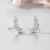 Sterling Silver Zirconia Wings Stud Earrings 40200189