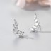 Sterling Silver Zirconia Wings Stud Earrings 40200189