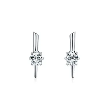 Sterling Silver Zirconia Spike Stud Earrings 40200190