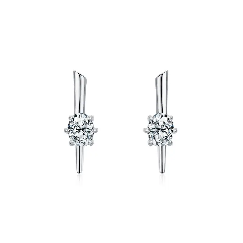Sterling Silver Zirconia Spike Stud Earrings 40200190