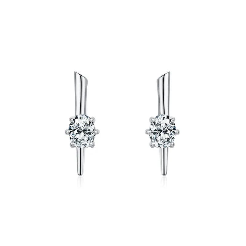 Sterling Silver Zirconia Spike Stud Earrings 40200190